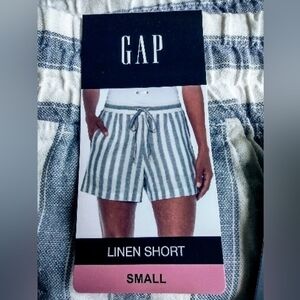 New Gap Women's Small Linen Shorts English Manor Stripe